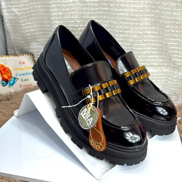(N6) MIA GABINA - BLACK, platform loafers, women's size 8.5 - Picture 2 of 16